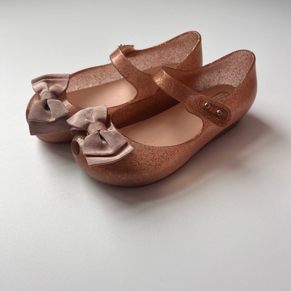 Mini Melissa Glittery Pink Dress Shoes